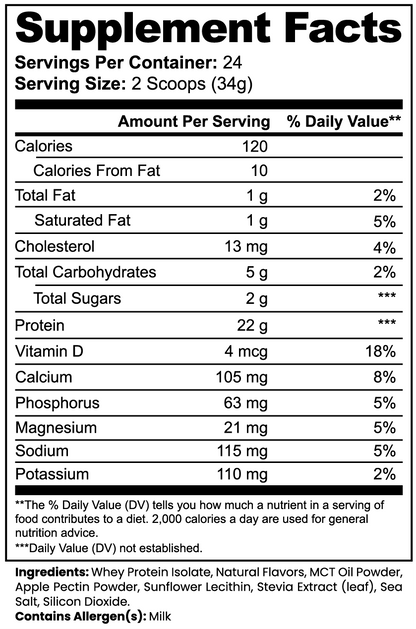 100% Whey Protein Isolate (Vanilla Milkshake)